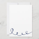 Hochzeitsskript Liebe Navy Blue & Gray Heart Einladung (Rückseite)