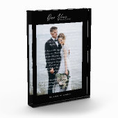 Hochzeitsskript & Minimaler Schwarzer Rahmen Fotoblock (Links)