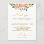 Hochzeitsskript mit rosa Rosen Begleitkarte (Rückseite)