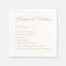 Hochzeitsskript-Namen Couple Fun Facts Kamelpapier Serviette