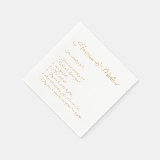 Hochzeitsskript-Namen Couple Fun Facts Kamelpapier Serviette (Ecke)