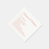 Hochzeitsskript-Namen Couple Fun Facts Lachs Serviette (Ecke)