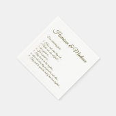 Hochzeitsskript-Namen Couple Fun Facts moos green Serviette (Ecke)