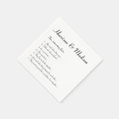 Hochzeitsskript-Namen Couple Fun Facts Papier Serviette (Ecke)