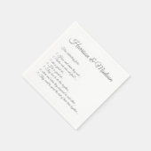 Hochzeitsskript-Namen Couple Fun Facts Papier Serviette (Ecke)
