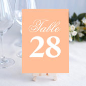 Hochzeitsskript Pfirsich Einfache Tischnummer