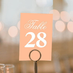 Hochzeitsskript Pfirsich Einfache Tischnummer