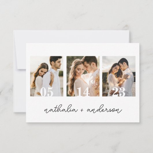 Hochzeitsskript QR Code Einfache moderne Schrift RSVP Karte (Rückseite)