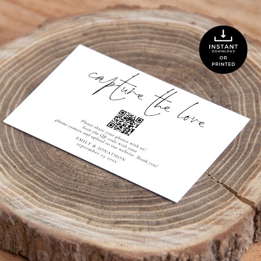 Hochzeitsskript-QR-Code für Foto erfassen die Lieb Poster