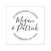 Hochzeitsskript-Round-Rücksendeadresse-Briefmarke Permastempel (Design)