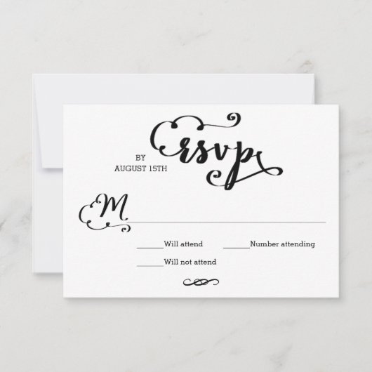 Hochzeitsskript - RSVP-Karte RSVP Karte (Vorderseite)