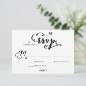 Hochzeitsskript - RSVP-Karte RSVP Karte (Stehend Vorderseite)