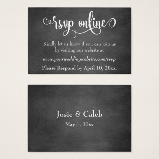 Hochzeitsskript RSVP Online einfügen über Chalkboa (Vorne & Hinten)