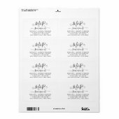 Hochzeitsskript-Rücksendeadresse für große Monogra (Vorne)