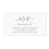 Hochzeitsskript-Rücksendeadresse für große Monogra (Vorne)