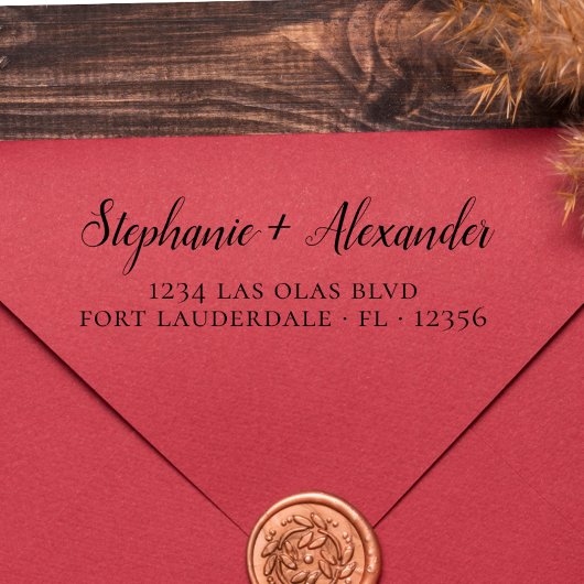 Hochzeitsskript-Rücksendeadresse Modernes Handgesc Permastempel