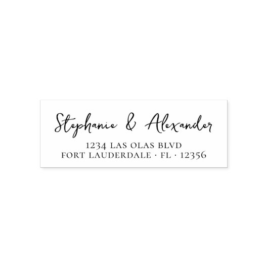 Hochzeitsskript-Rücksendeadresse Modernes Handgesc Permastempel (Design)