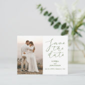 Hochzeitsskript speichern des Fotos Datum Postkarte (Stehend Vorderseite)