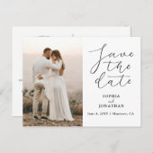 Hochzeitsskript speichern des Fotos Datum Postkarte (Vorne/Hinten)