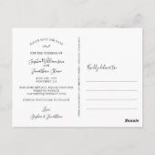 Hochzeitsskript speichern des Fotos Datum Postkarte (Rückseite)