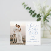 Hochzeitsskript speichern des Fotos Datum Postkarte (Stehend Vorderseite)