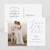 Hochzeitsskript speichern des Fotos Datum Postkarte (Vorne/Hinten)
