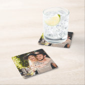 Hochzeitsskript speichern des Fotos Datumsskript Rechteckiger Pappuntersetzer (Vor Ort)