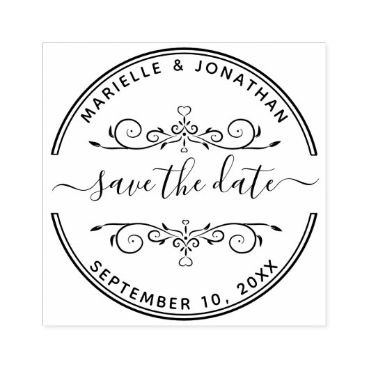 Hochzeitsskript speichern gummistempel (Prägung)