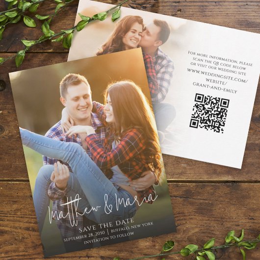 Hochzeitsskript Speichern Sie das Datum Foto Vorla Save The Date
