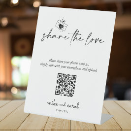 Hochzeitsskripte für das Liebe-Foto QR-Code-Zeiche Sockelschild