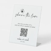 Hochzeitsskripte für das Liebe-Foto QR-Code-Zeiche Sockelschild (Vorderseite)