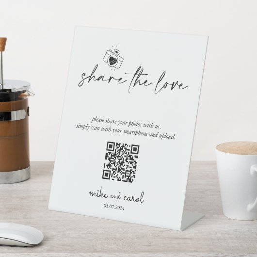 Hochzeitsskripte für das Liebe-Foto QR-Code-Zeiche Sockelschild (In SItu)