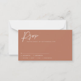 Hochzeitsskripte, moderne Schrift Terracotta-uAwg Mitteilungskarte