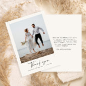 Hochzeitsskripte moderne schwarz-weiße Information Dankeskarte