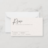 Hochzeitsskripte moderne Schwarz-weiße Skriptantwo Mitteilungskarte (Vorderseite)