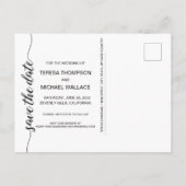 Hochzeitsskripte speichern das Date Modern Script- Postkarte (Rückseite)