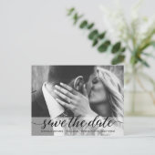 Hochzeitsskripte speichern das Date Modern Script- Postkarte (Stehend Vorderseite)