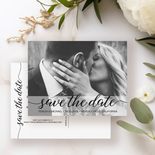 Hochzeitsskripte speichern das Date Modern Script- Postkarte