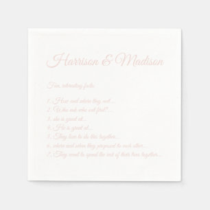 Hochzeitsskriptnamen Couple Fun Facts blush pink Serviette