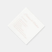 Hochzeitsskriptnamen Couple Fun Facts blush pink Serviette (Ecke)