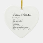 Hochzeitsskriptnamen Couple Fun Fakts Custom Foto Keramik Ornament (Vorne)