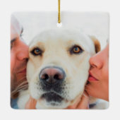 Hochzeitsskriptnamen Couple Fun Fakts Custom Foto Keramikornament (Rückseite)