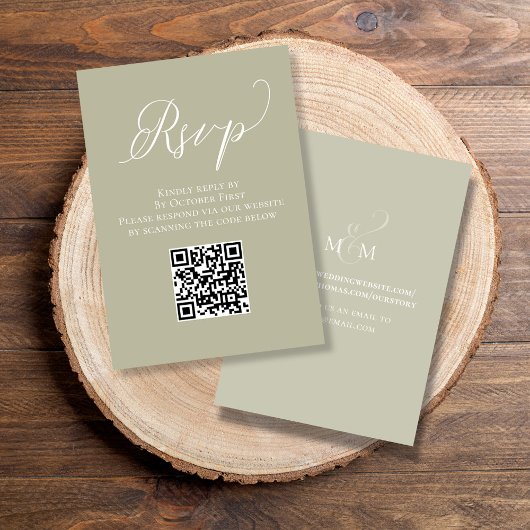 Hochzeitsskriptseite für RSVP QR-Code Begleitkarte