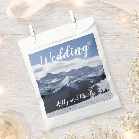 Hochzeitssnowy Mountains Alpes Thema Geschenktütchen (Ausgeschnitten)