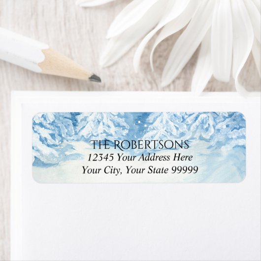 Hochzeitssnowy Trees Wasserfarbe | RÜCKSENDEADRESS (Insitu)