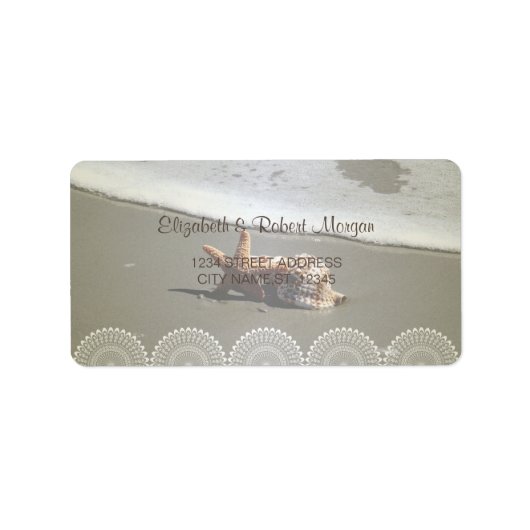 Hochzeitssommer am Strand, Hochzeitslabel Adressaufkleber (Vorne)