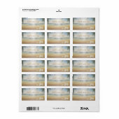 Hochzeitssommer am Strand, Hochzeitslabel bei Sonn Adressaufkleber (Vorne)