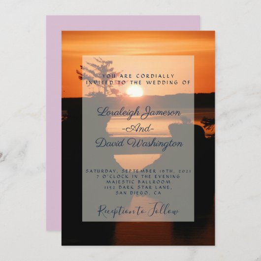 Hochzeitssommer an der Küste Einladung (Vorne/Hinten)