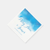 Hochzeitssommer Blue Watercolor Serviette (Ecke)