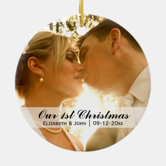 Hochzeitssommer Foto Keramik Ornament (Hinten)